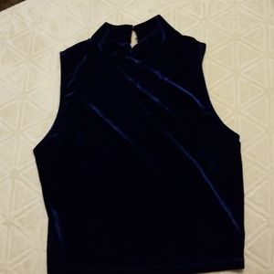 Velvet Blue Crop Top